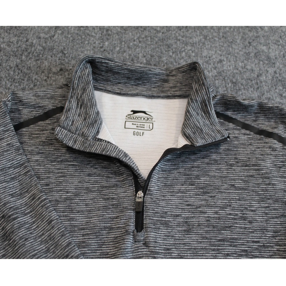 Slazenger Golf Pullover Mens Large Gray‎ 1/4 Zip Long Sleeve Athletic Top
